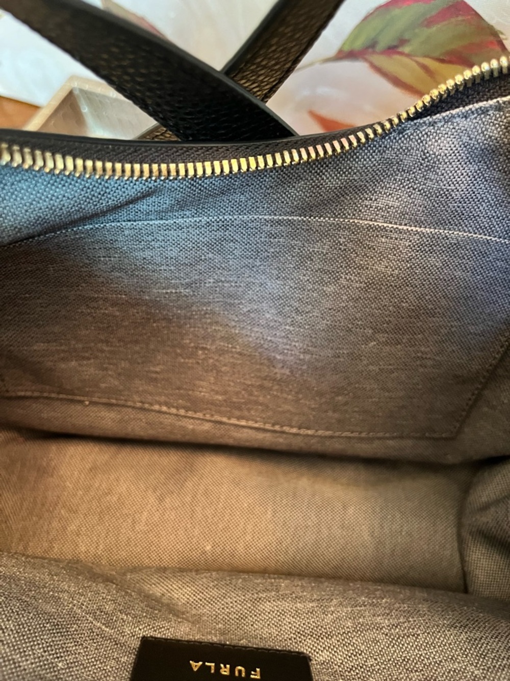 Furla MiaLuna Black Pebbled Leather Crescent Crossbody Bag w/Gold Hardware- NWOT - Picture 14 of 17